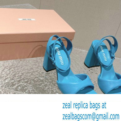 Miu Miu High Heel Leather sandals Blue 2023