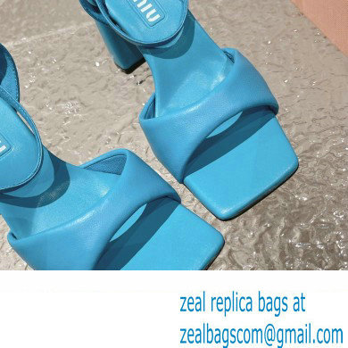 Miu Miu High Heel Leather sandals Blue 2023