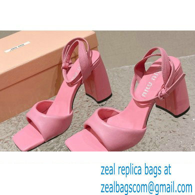 Miu Miu High Heel Leather sandals Pink 2023