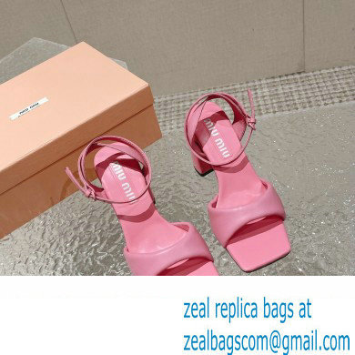 Miu Miu High Heel Leather sandals Pink 2023 - Click Image to Close