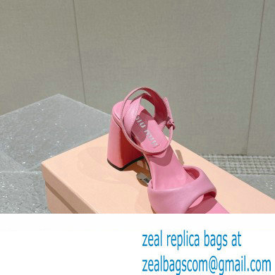 Miu Miu High Heel Leather sandals Pink 2023 - Click Image to Close