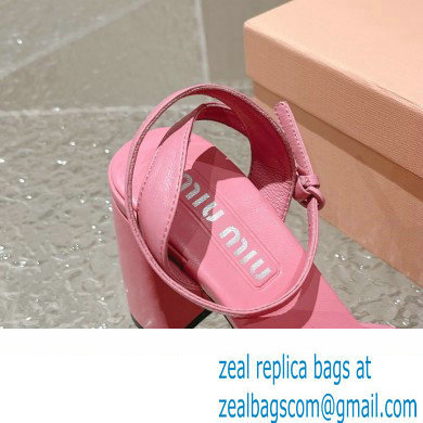 Miu Miu High Heel Leather sandals Pink 2023 - Click Image to Close