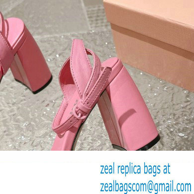 Miu Miu High Heel Leather sandals Pink 2023