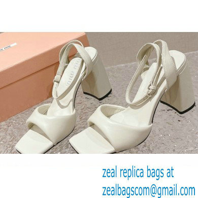 Miu Miu High Heel Leather sandals White 2023