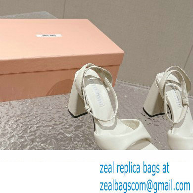 Miu Miu High Heel Leather sandals White 2023