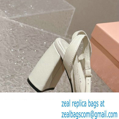 Miu Miu High Heel Leather sandals White 2023