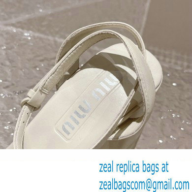 Miu Miu High Heel Leather sandals White 2023