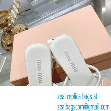 Miu Miu Leather sandals White with metal lettering logo 2023