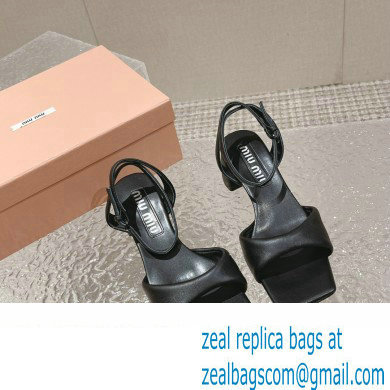 Miu Miu Low Heel Leather sandals Black 2023