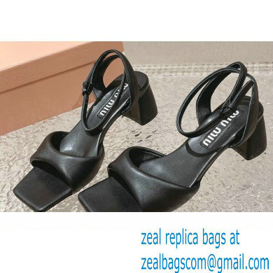 Miu Miu Low Heel Leather sandals Black 2023