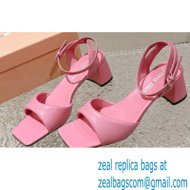 Miu Miu Low Heel Leather sandals Pink 2023