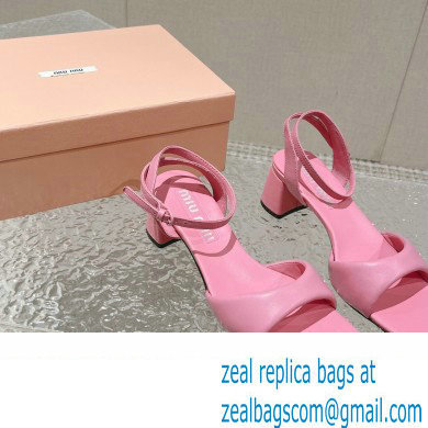 Miu Miu Low Heel Leather sandals Pink 2023