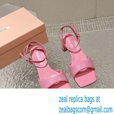 Miu Miu Low Heel Leather sandals Pink 2023