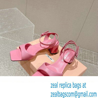 Miu Miu Low Heel Leather sandals Pink 2023