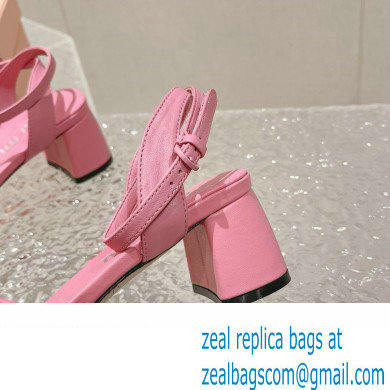 Miu Miu Low Heel Leather sandals Pink 2023