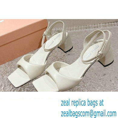 Miu Miu Low Heel Leather sandals White 2023