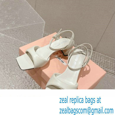 Miu Miu Low Heel Leather sandals White 2023