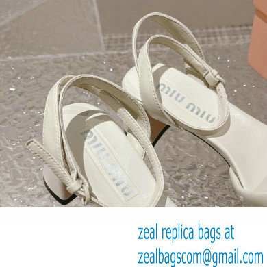 Miu Miu Low Heel Leather sandals White 2023