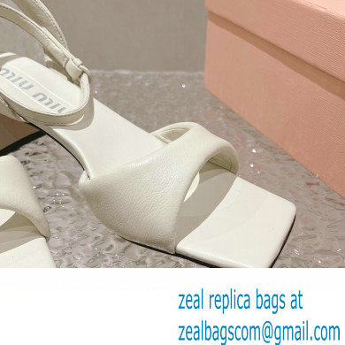 Miu Miu Low Heel Leather sandals White 2023