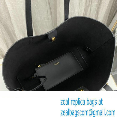 Saint Laurent Shopping e/w bag in supple leather 600281 Black