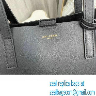 Saint Laurent Shopping e/w bag in supple leather 600281 Black - Click Image to Close