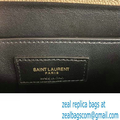 Saint Laurent cassandra medium top handle in grain de poudre embossed leather 623931 Beige