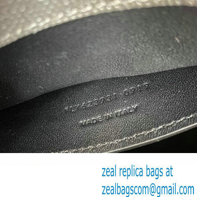Saint Laurent cassandra medium top handle in grain de poudre embossed leather 623931 Gray - Click Image to Close