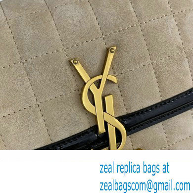 Saint Laurent solferino small bag in quilted nubuck suede 739139 Beige