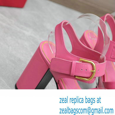 Valentino Heel 12.5cm Platform 4cm VLogo Chain sandals in calfskin leather Pink 2023 - Click Image to Close