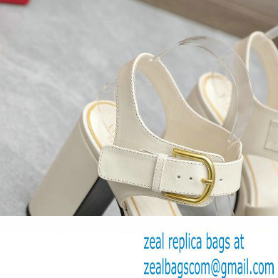 Valentino Heel 12.5cm Platform 4cm VLogo Chain sandals in calfskin leather White 2023