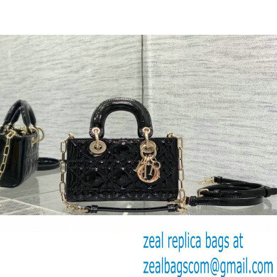 dior Lady D-Joy Micro Bag in patent leather black 2023