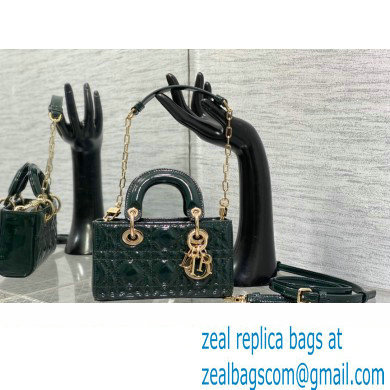 dior Lady D-Joy Micro Bag in patent leather green 2023