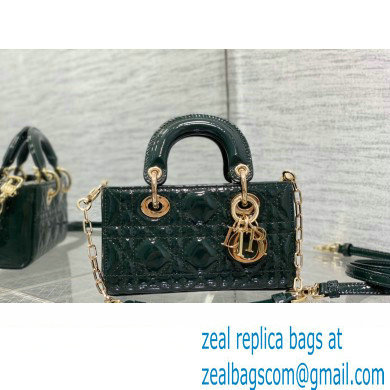 dior Lady D-Joy Micro Bag in patent leather green 2023