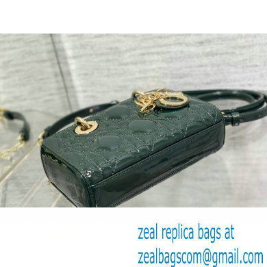 dior Lady D-Joy Micro Bag in patent leather green 2023