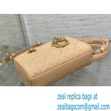 dior Lady D-Joy Micro Bag in patent leather pink 2023