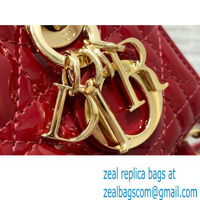 dior Lady D-Joy Micro Bag in patent leather red 2023 - Click Image to Close