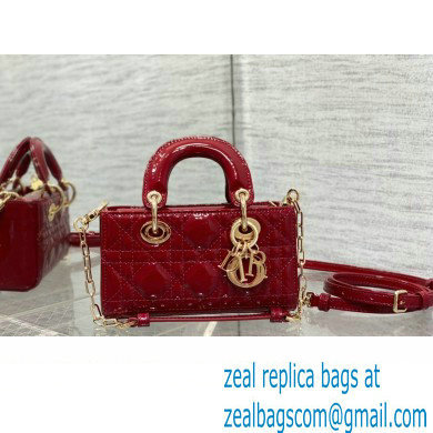 dior Lady D-Joy Micro Bag in patent leather red 2023