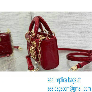 dior Lady D-Joy Micro Bag in patent leather red 2023 - Click Image to Close