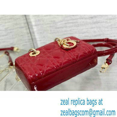 dior Lady D-Joy Micro Bag in patent leather red 2023