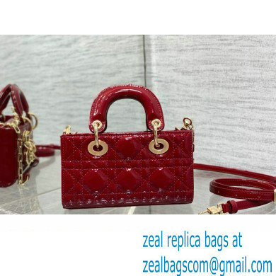 dior Lady D-Joy Micro Bag in patent leather red 2023