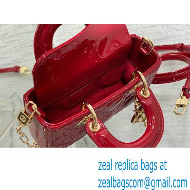 dior Lady D-Joy Micro Bag in patent leather red 2023