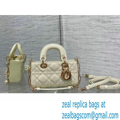 dior Lady D-Joy Micro Bag in patent leather white 2023