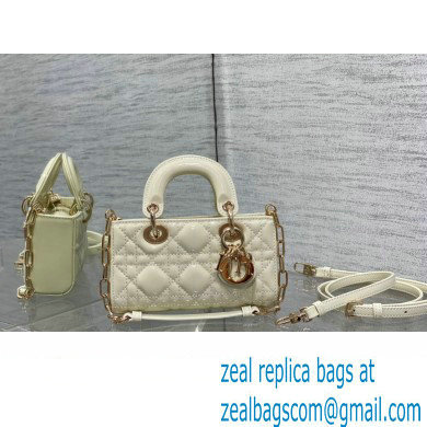 dior Lady D-Joy Micro Bag in patent leather white 2023 - Click Image to Close