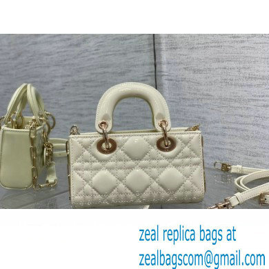 dior Lady D-Joy Micro Bag in patent leather white 2023 - Click Image to Close