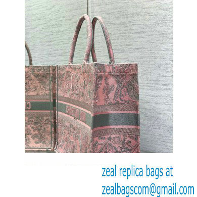 dior Pink and Gray Toile de Jouy Sauvage Embroidery large book tote 2023 - Click Image to Close