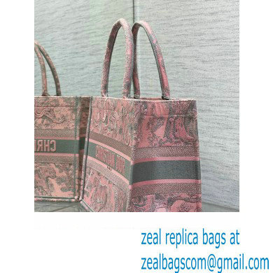 dior Pink and Gray Toile de Jouy Sauvage Embroidery medium book tote 2023