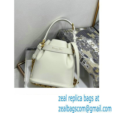 dior white CD-Embossed Calfskin small C'est Bag 2023 - Click Image to Close