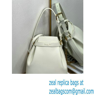 dior white Saddle CD-Embossed Calfskin Medium C'est Bag 2023