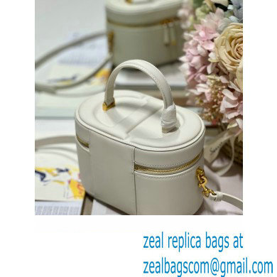 dior white calfskin Small CD Signature Vanity Case 2023