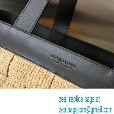 Bottega Veneta Cassette Intreccio woven raffia tote bag with leather trimming - Click Image to Close